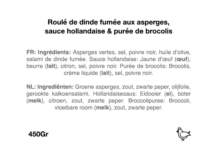 Asperges vertes, sauce hollandaise et purée de brocolis