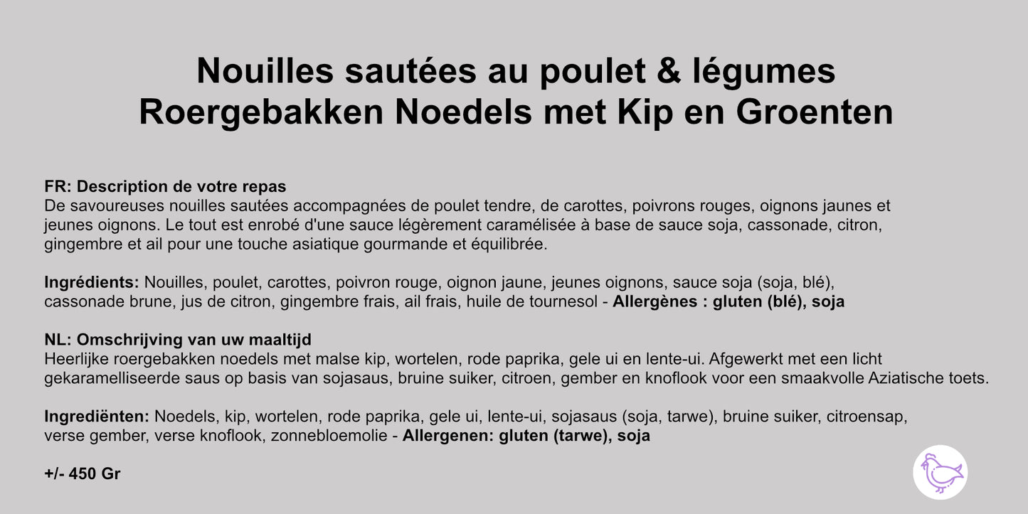 Nouilles sautées au poulet & légumes