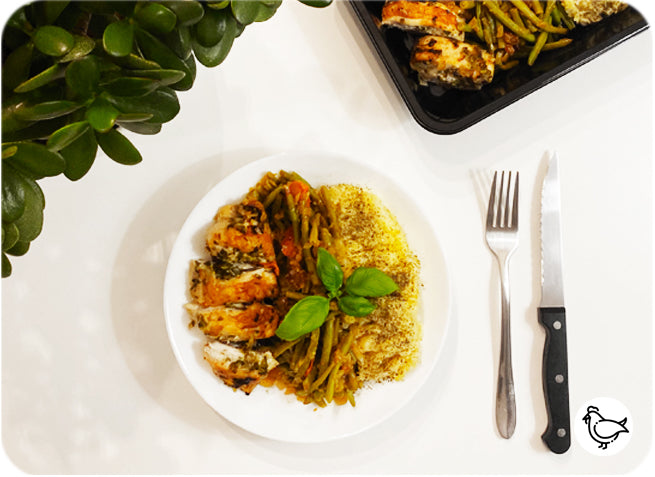 Rôti de poitrine de poulet, haricots et purée de pomme de terre - box repas So'Bneen